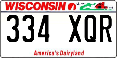 WI license plate 334XQR