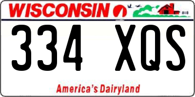 WI license plate 334XQS