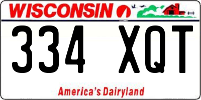 WI license plate 334XQT