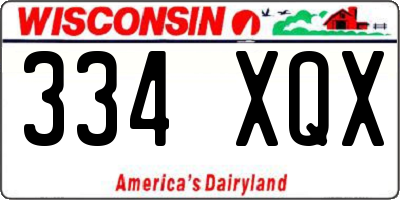 WI license plate 334XQX