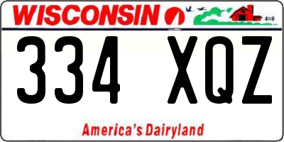 WI license plate 334XQZ