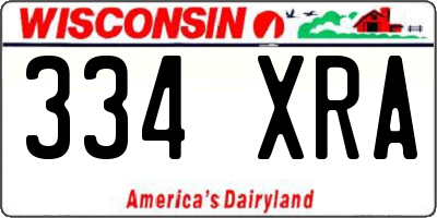 WI license plate 334XRA