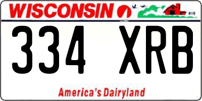 WI license plate 334XRB