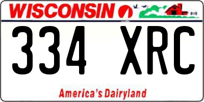 WI license plate 334XRC