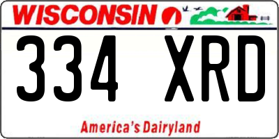 WI license plate 334XRD