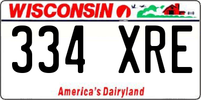 WI license plate 334XRE