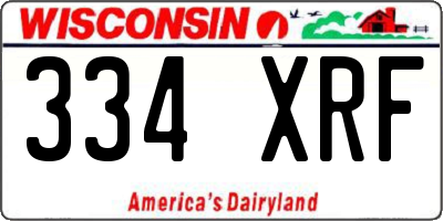 WI license plate 334XRF
