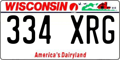 WI license plate 334XRG