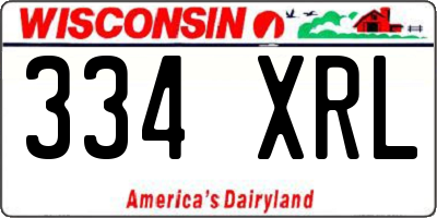WI license plate 334XRL
