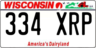 WI license plate 334XRP