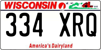 WI license plate 334XRQ