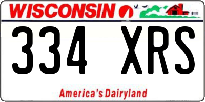 WI license plate 334XRS