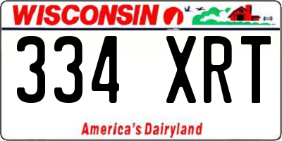 WI license plate 334XRT