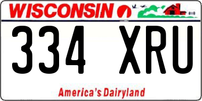 WI license plate 334XRU