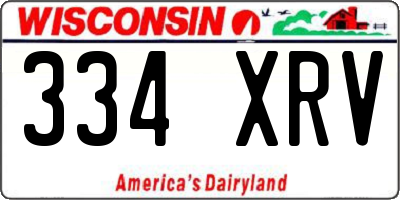 WI license plate 334XRV