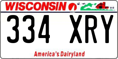 WI license plate 334XRY