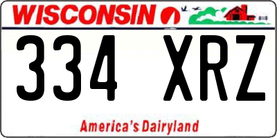 WI license plate 334XRZ