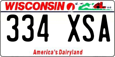 WI license plate 334XSA