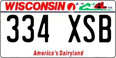 WI license plate 334XSB