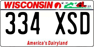 WI license plate 334XSD