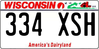 WI license plate 334XSH