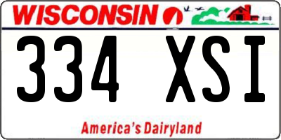 WI license plate 334XSI