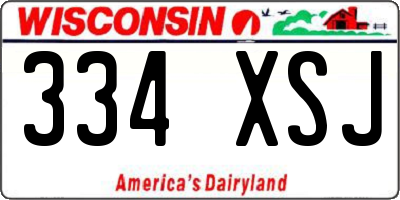 WI license plate 334XSJ