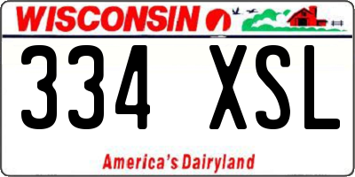 WI license plate 334XSL