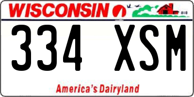 WI license plate 334XSM
