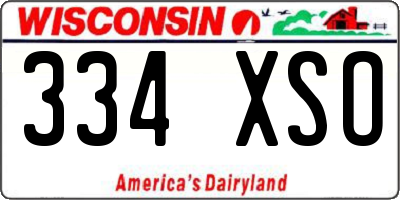 WI license plate 334XSO