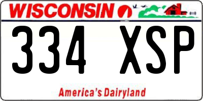 WI license plate 334XSP