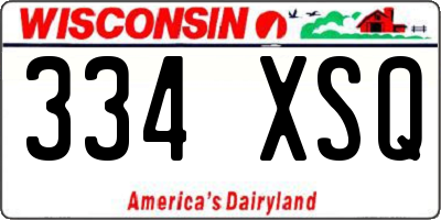 WI license plate 334XSQ