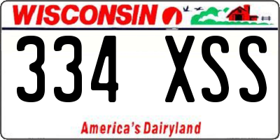 WI license plate 334XSS
