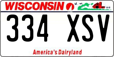 WI license plate 334XSV