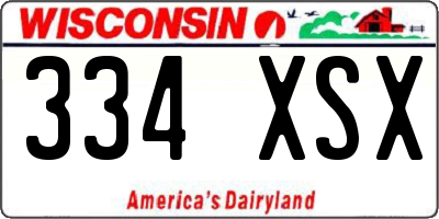 WI license plate 334XSX