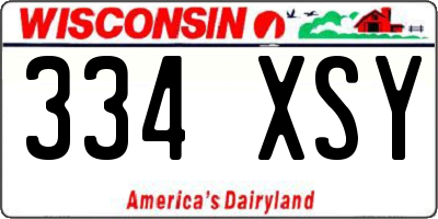 WI license plate 334XSY