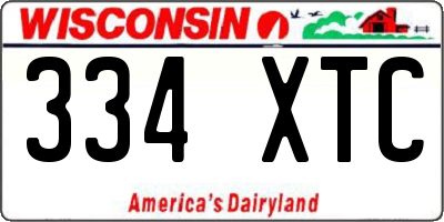 WI license plate 334XTC