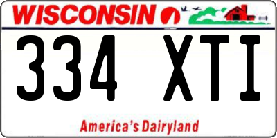 WI license plate 334XTI