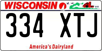 WI license plate 334XTJ