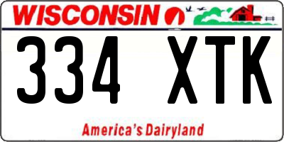 WI license plate 334XTK