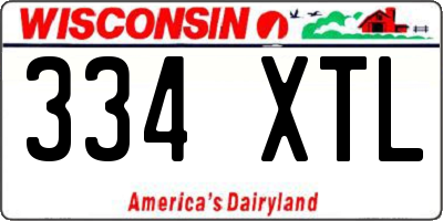 WI license plate 334XTL