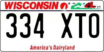WI license plate 334XTO