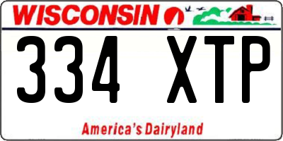 WI license plate 334XTP
