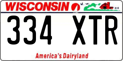 WI license plate 334XTR