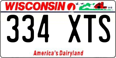 WI license plate 334XTS