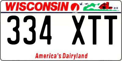 WI license plate 334XTT