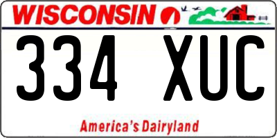 WI license plate 334XUC