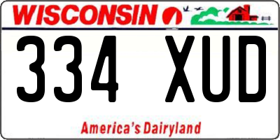 WI license plate 334XUD