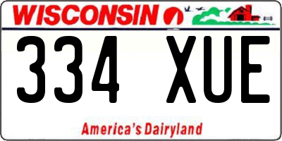 WI license plate 334XUE