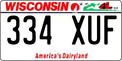 WI license plate 334XUF